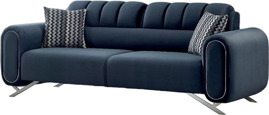 Villa Möbel Sofa Mulino Anthrazit 2-Sitzer Relax- und Bettfunktion, pflegeleichter Mikrofaser Samtstoff, inkl. Kissen