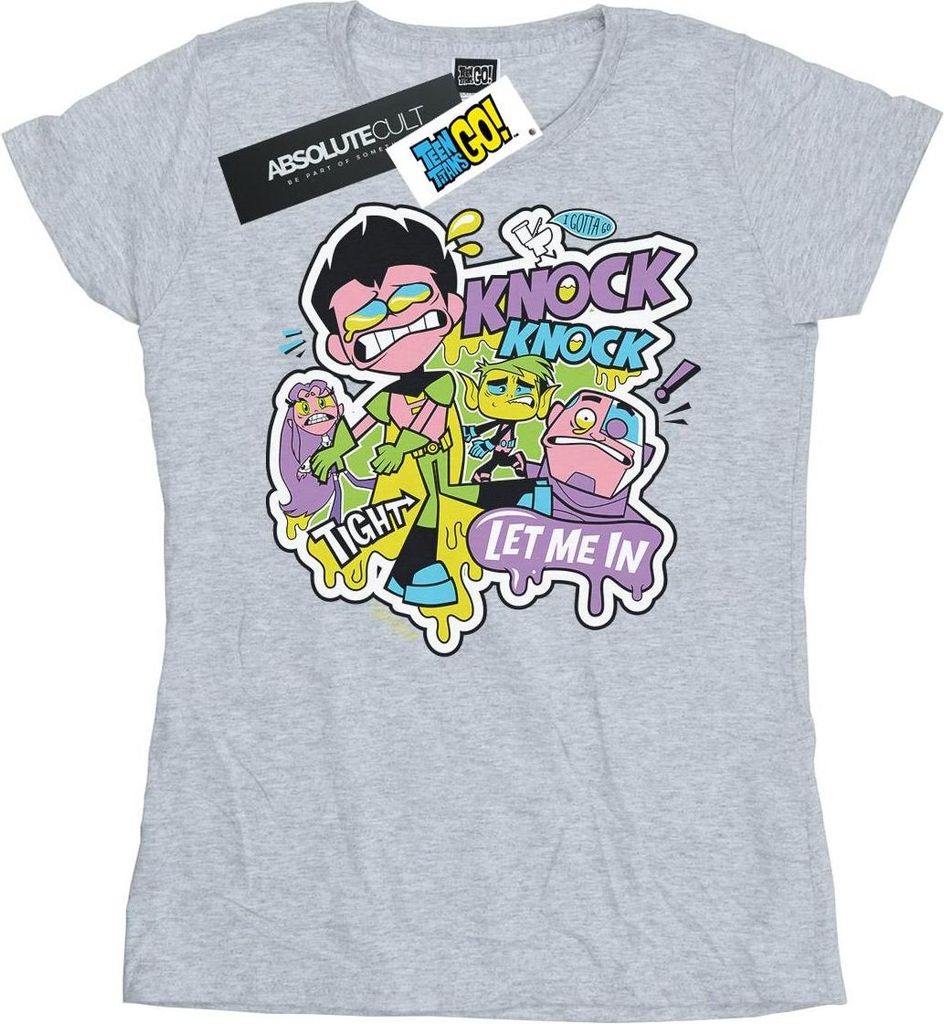 DC Comics - "Teen Titans Go Knock Knock" T-Shirt für Damen BI44016 (L) (Grau)