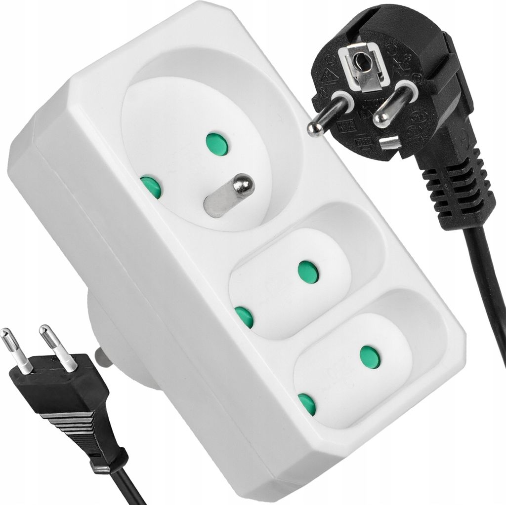 Vayox Rozgałęźnik Elektryczny VA0135 | 3 Gniazda | 2x Euro Zdjęcie produktu 