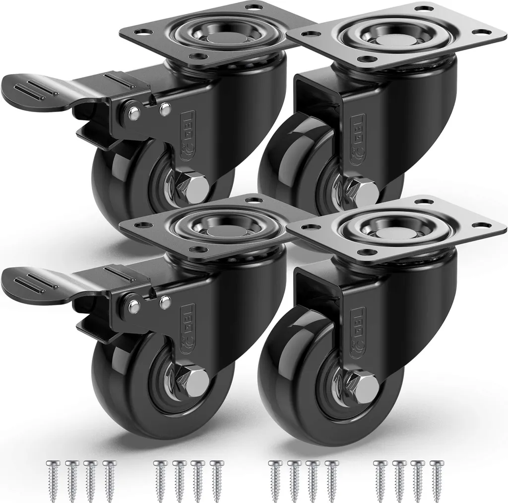 Roulettes de rechange charges lourdes 200kg pour sols fragiles avec frein
