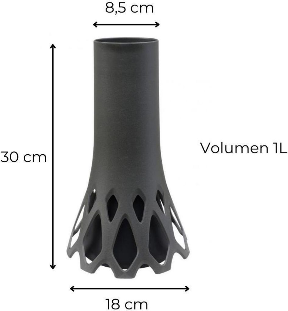 Plastia Grabvase Roseta – Mit Sockelgewicht 1,4 Kg, 1,3 Liter, UV- Und Frostbeständig, Farbe Bronze