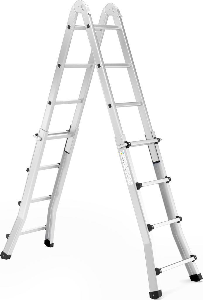 RMBO Mehrzweckleiter, Schiebeleiter 3,98 m lang, Anlegeleiter, Max. Belastung 150 kg, Leiter EN 131.6