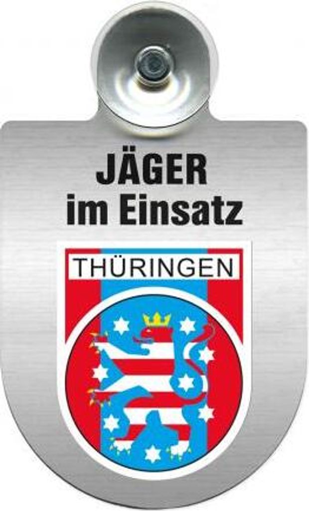Einsatzschild mit Saugnapf - Jäger im Einsatz - 393821  Produktbild 