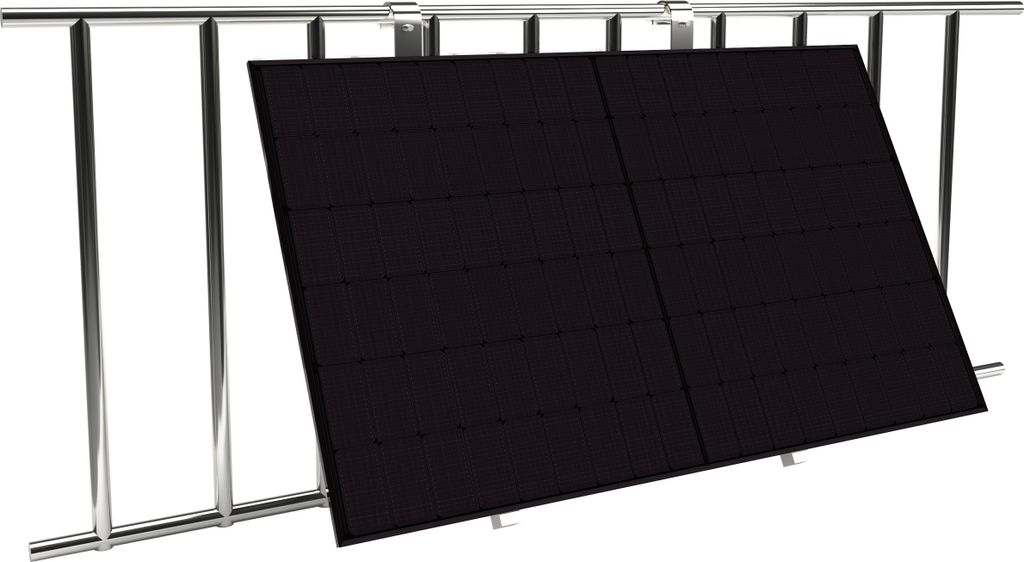 Montageset Premium 10-45° Balkon-Kraftwerk Geländer Befestigung PV Solar Modul Balkonkraftwerk Balkon