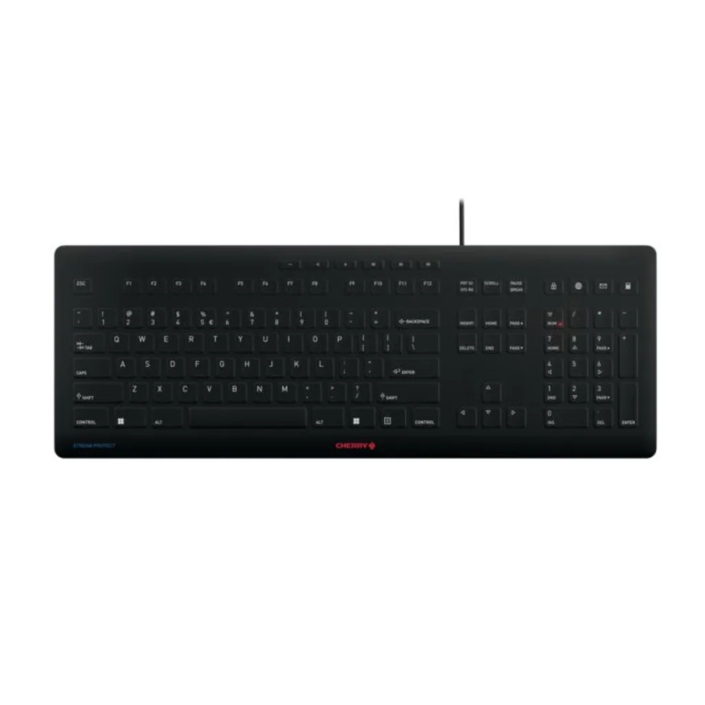 Clavier d'ordinateur filaire CHERRY Noir QWERTY Anglais avec Câble USB