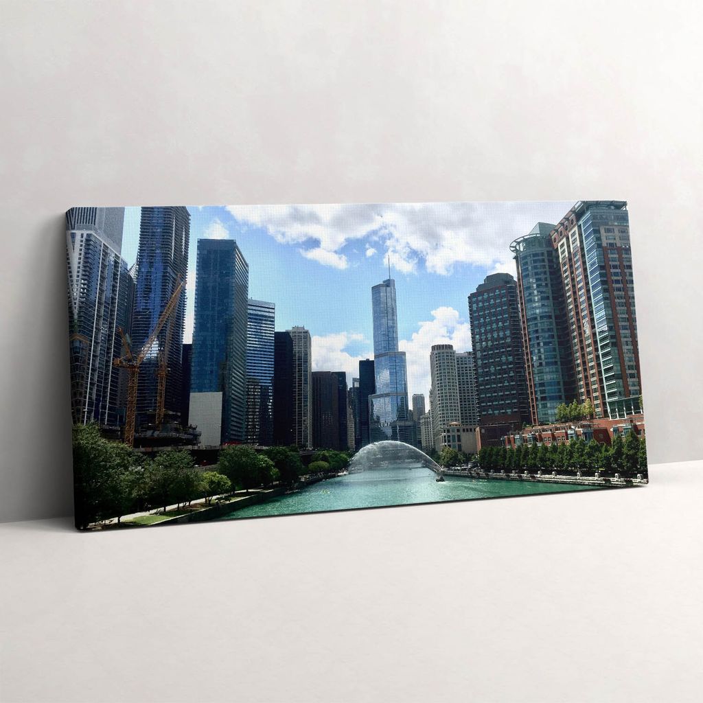 Wolkenkratzer – Leinwandbild Wandbild – 100x50 cm – Leinwandbilder – Wandbilder – Schlafzimmer – Flur