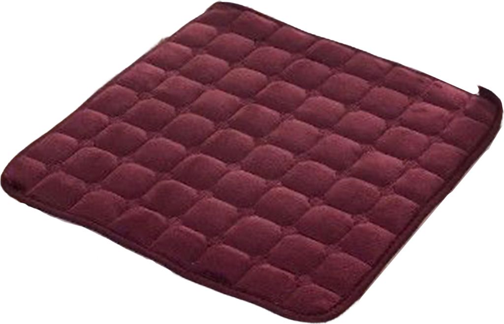 Stuhlsitz Matte bequeme Plüschplatz-Sitzpolster Nicht-rutsches Sofa-Stuhlkissen für Home Office im Freien-Dunkelrot