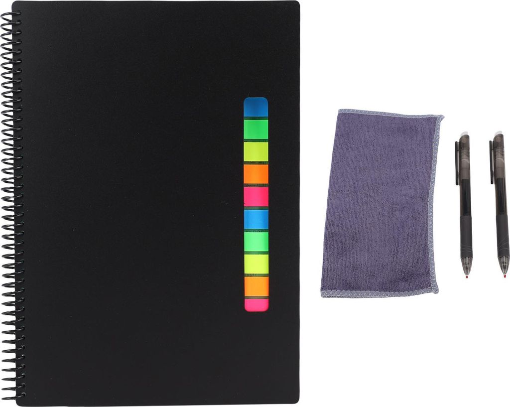 Wiederverwendbares Papier-Notizbuch, Spiralbindung, löschbarer Kurzschrift-Notizblock, APP-Konnektivität, schwarze linierte und gepunktete Seiten...