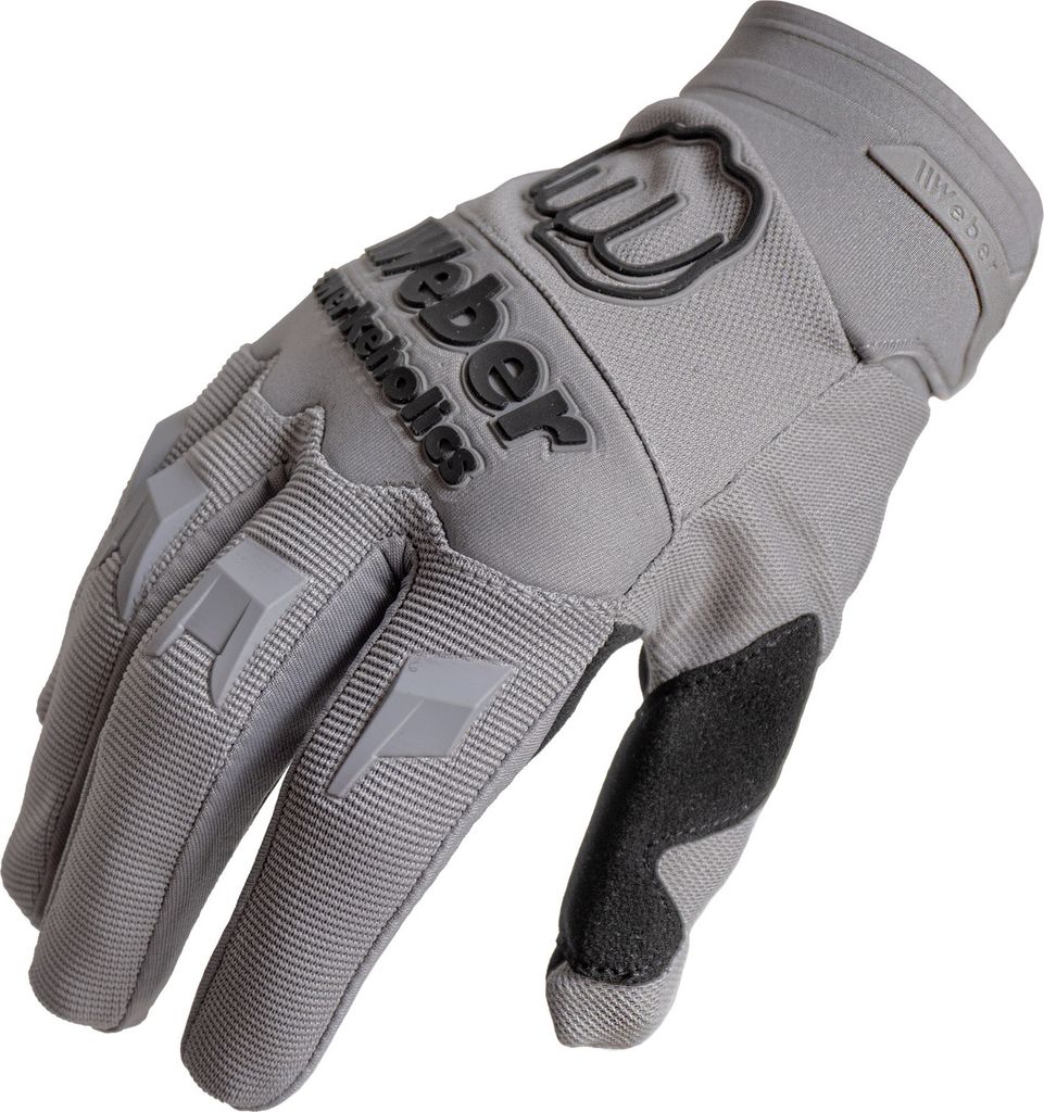 Weber #Werkeholics Motocross Handschuhe grau / schwarz XL Motocross Motorradhandschuhe mit Fingerknöchelschutz gepolstert