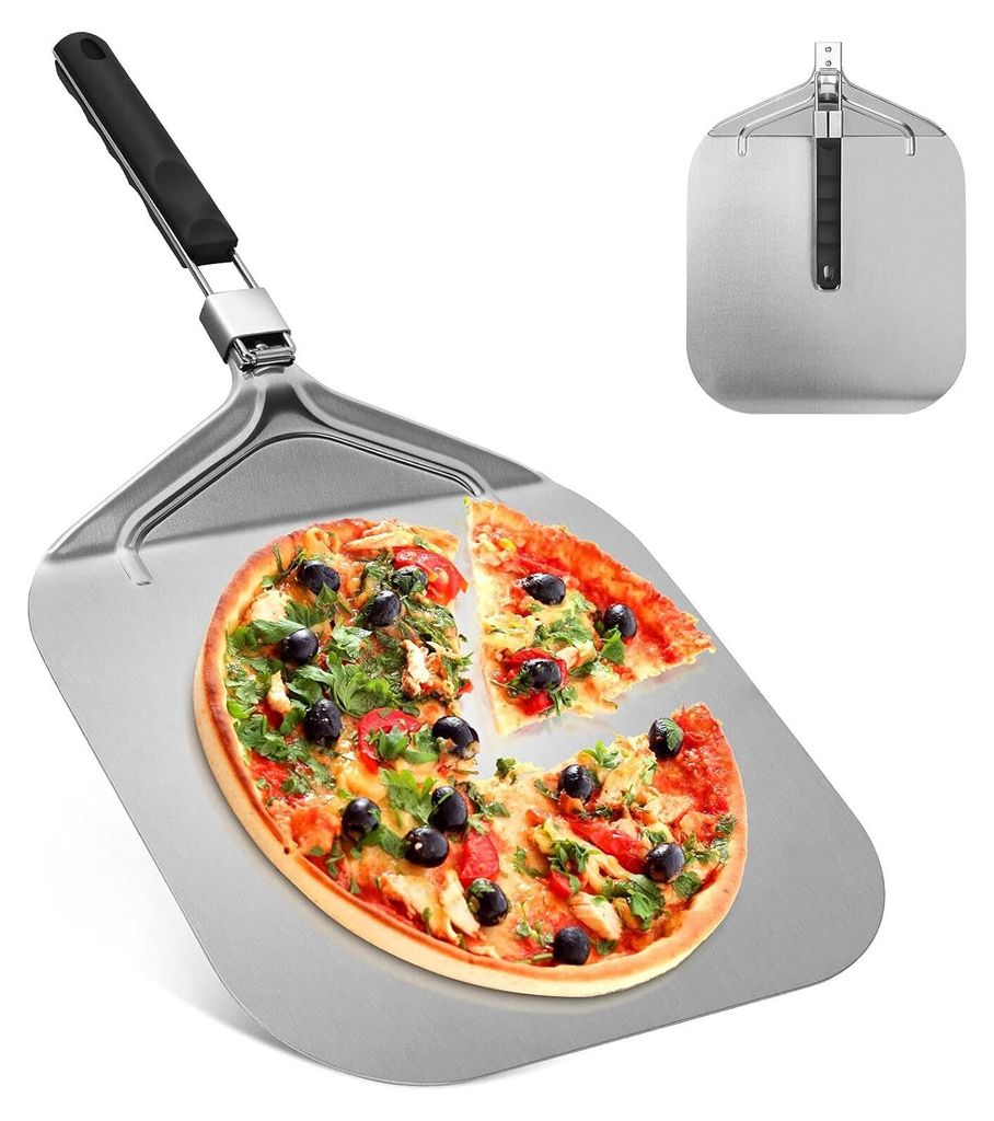 Große Pizzaschaufel, Pizzaschaufel aus Edelstahl, faltbar, Produktbild 