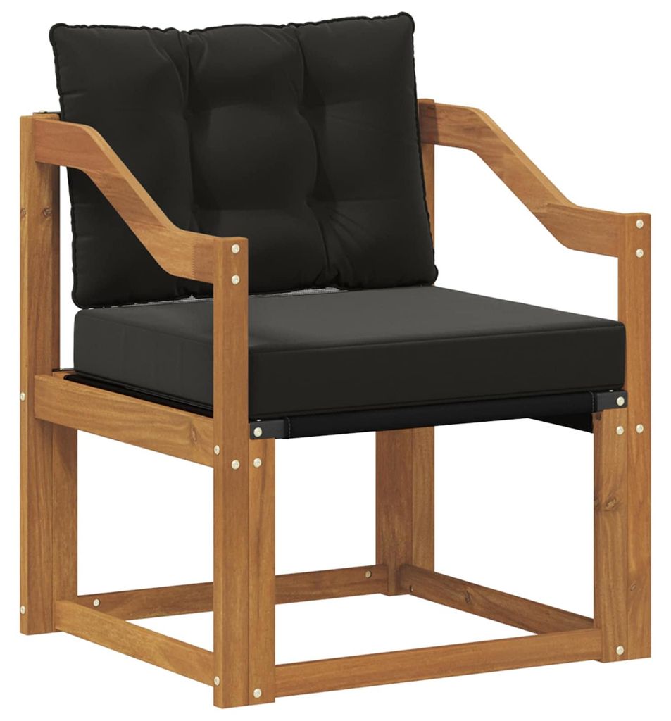 vidaXL 2 Stück Outdoor-Sofagarnitur Massives Akazienholz und Textilene