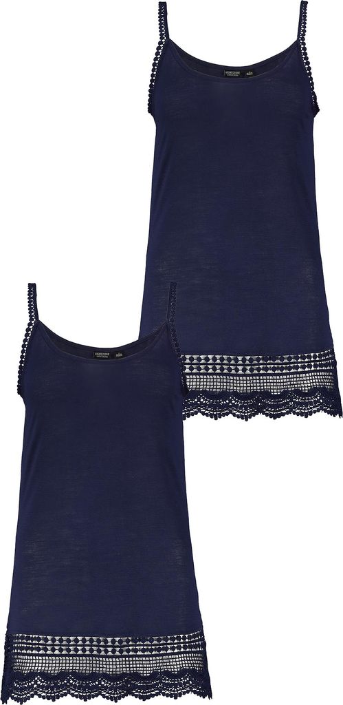 Eight2Nine 2er Set Kleid Spaghetti Top mit Häkelspitze und Spitzensaum Größe: XS