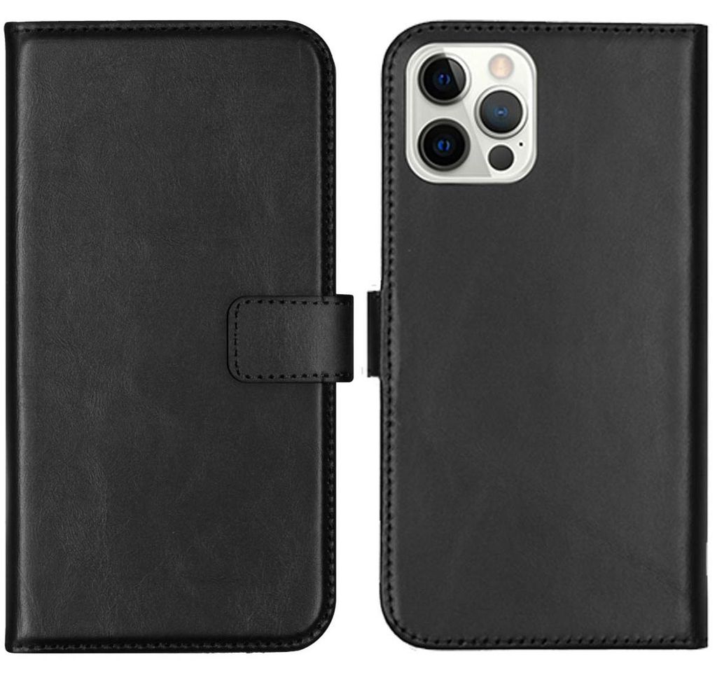 Funda de Cuero Auténtico tipo Libro para Apple iPhone 12 Imagen del producto 