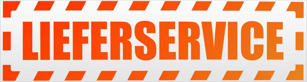 Kiwistar Lieferservice gestreift Magnetschild Schild magnetisch - 30cm Neonorange - Magnetfolie für Auto PKW Kfz