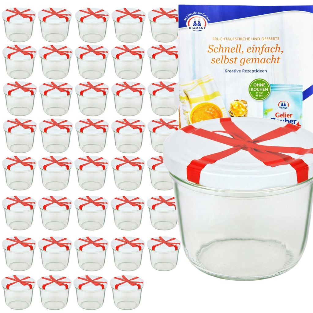 40er Set Sturzglas 230 ml mit Schleifendekor Deckel inkl. Produktbild 