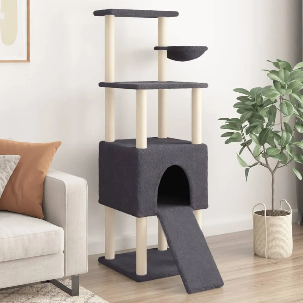 Albero Tiragraffi Design 153cm Grigio Scuro - 172117 vidaXL