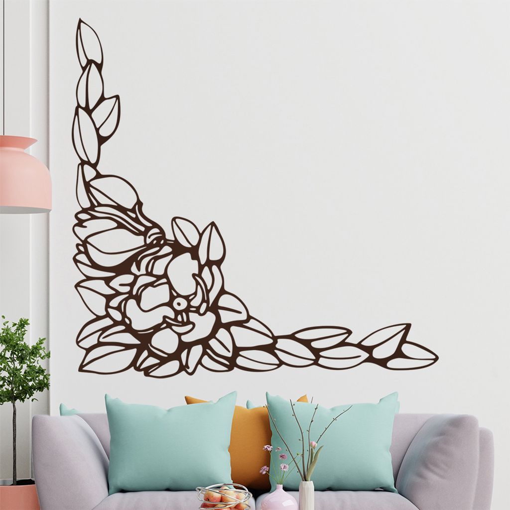 Blumen - Ranken Wandtattoo in 6 Größen - Wandaufkleber Wall Sticker - Dekoration, Küche, Wohnzimmer, Schlafzimmer, Badezimmer