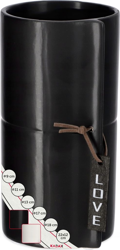 KADAX Übertopf "Lemps", Blumentopf aus Keramik, Schwarz, 11 cm