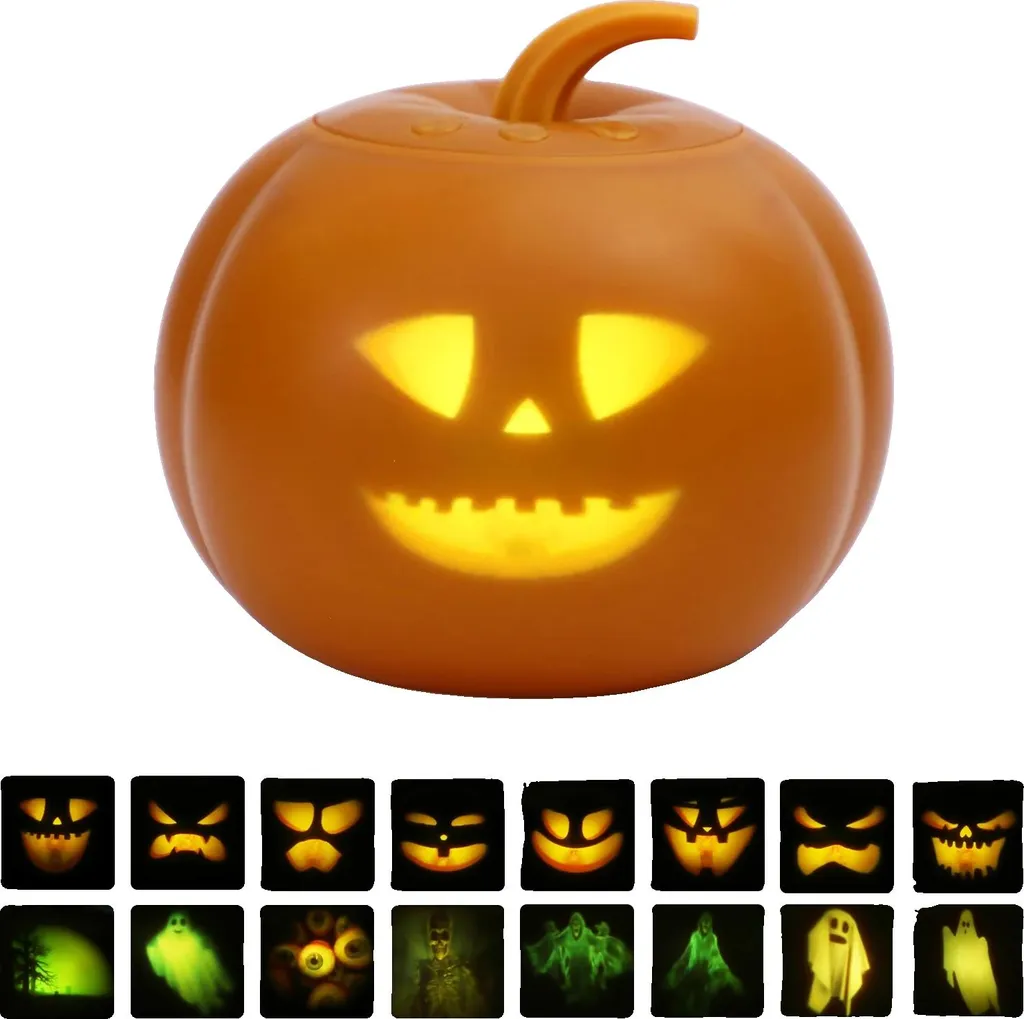 Projecteur Halloween citrouille 16 animations et effets sonores réalistes