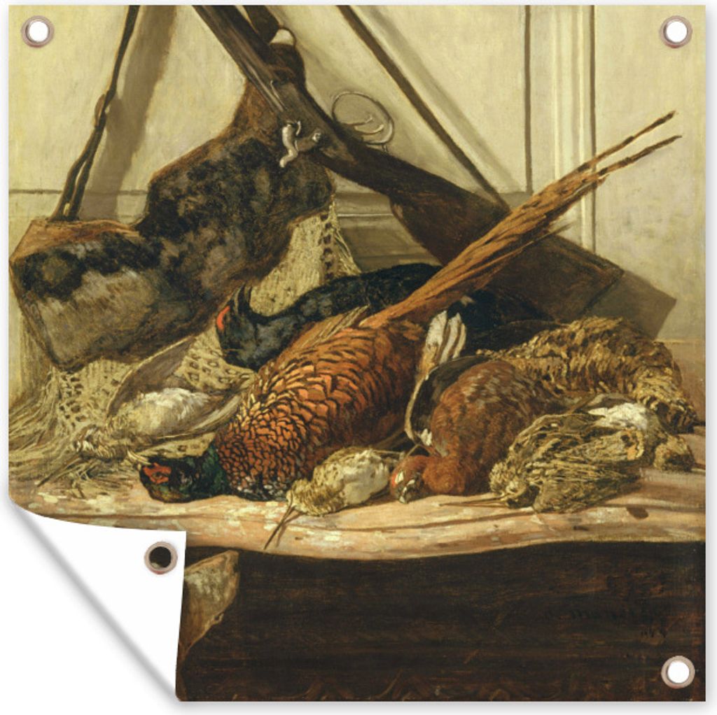 MuchoWow 100x100 cm Outdoor-Poster Gartendeko Sichtschutz Garten Poster für den Garten Jagdtrophäen - Claude Monet - Alte Meister