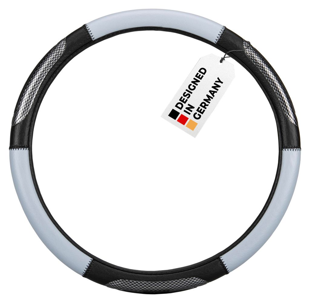 alca® Auto Lenkradhülle Luxus grau/schwarz 37-39 cm Produktbild 