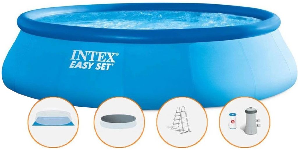 Intex 26166, 12430 l, Nafukovací bazén, Žebřík, Modrá, 43,4 Obrázek produktu 