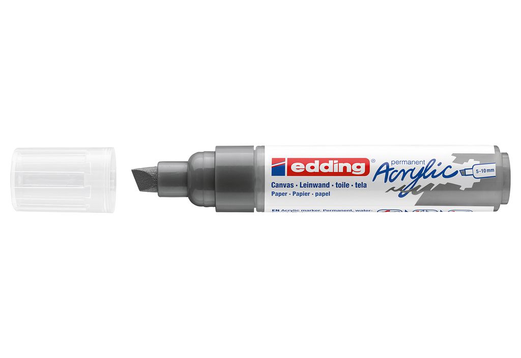 Edding 5000 Acrylmarker Breit, Anthrazit, Meißel, Produktbild 