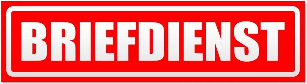 Kiwistar Briefdienst invertiert Magnetschild Schild magnetisch - 45cm Rot - Magnetfolie für Auto PKW Kfz