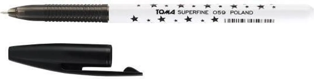 TOMA Penne a Sfera Superfine 0,5 mm Nero 30 pz - Kit Scorta Ufficio