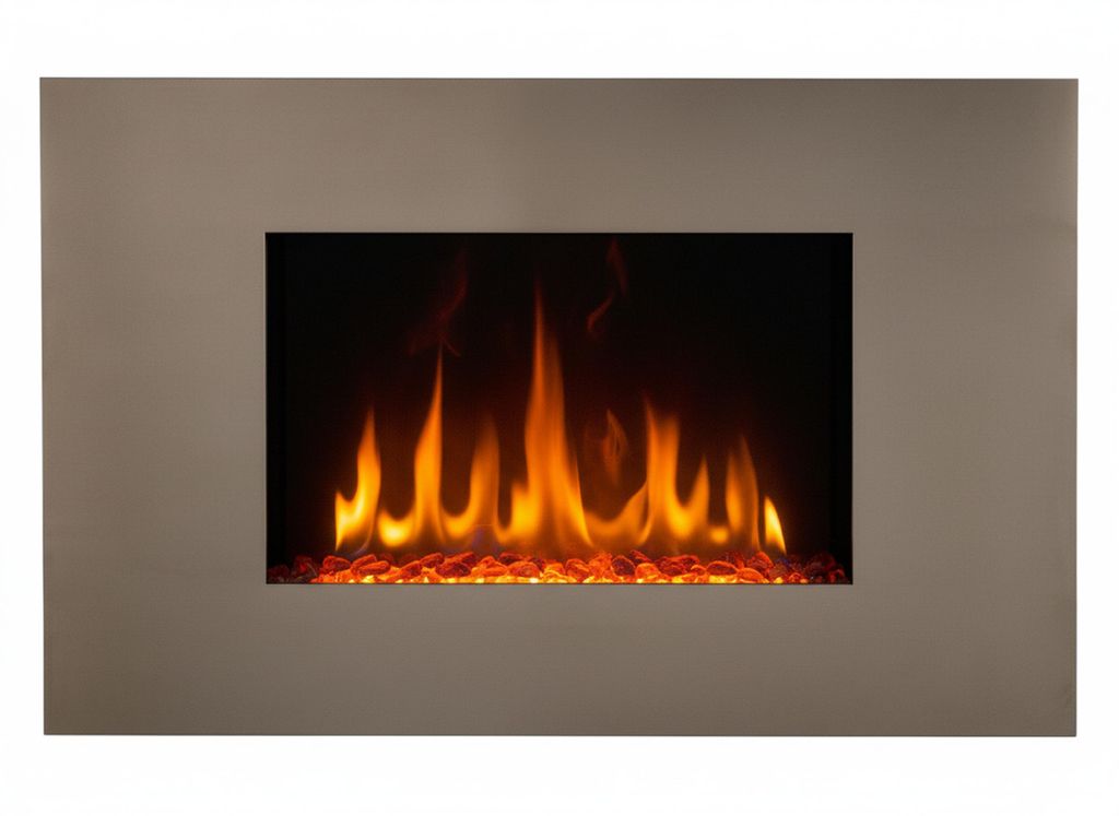 CHEMIN'ARTE - Elektrischer Wandkamin Pure Inox 90 cm LED-Flammeneffekt, programmierbare Heizung, Fernbedienung