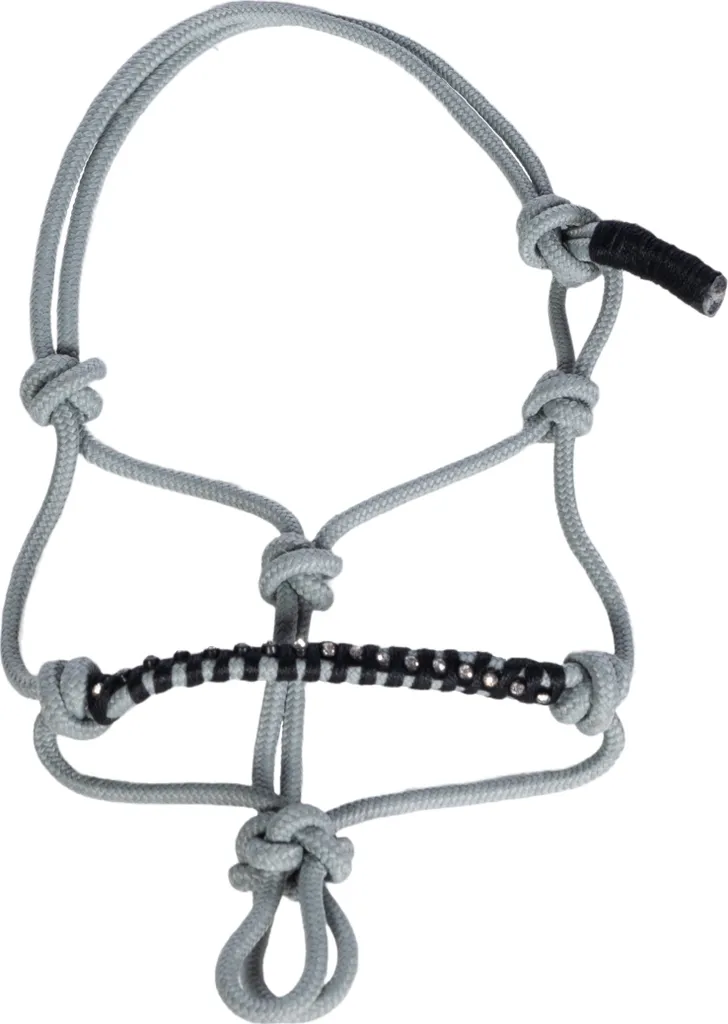 Licol à noeuds gris HKM Kids Hobby Horsing - Finition corde robuste