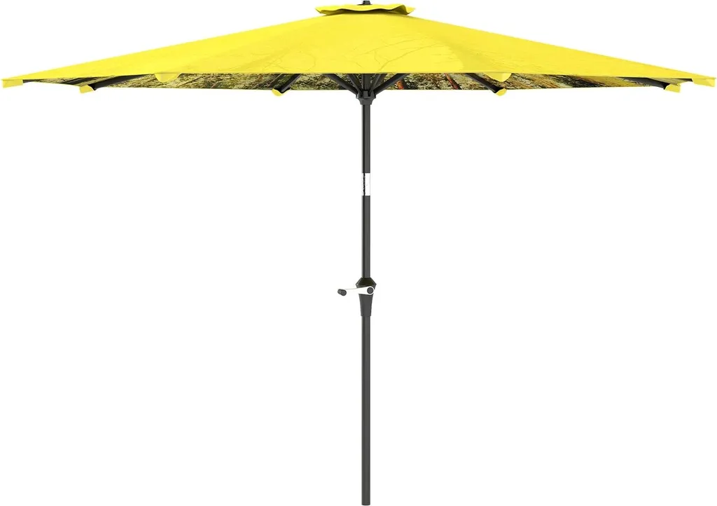 Grand Parasol Manivelle Jaune Ø300 cm Protection Solaire Anti-UV Aosom