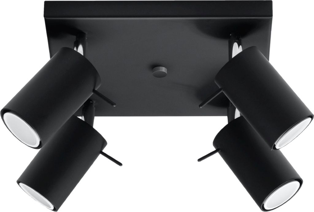 Deckenleuchte RING 4 schwarz 4xGU10 10W Stahl 16x25x25cm Sollux Lighting