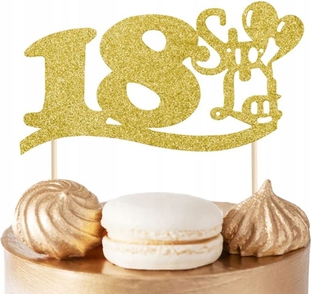 Tortenaufleger Für 18. Geburtstag Goldglitter Für Produktbild 
