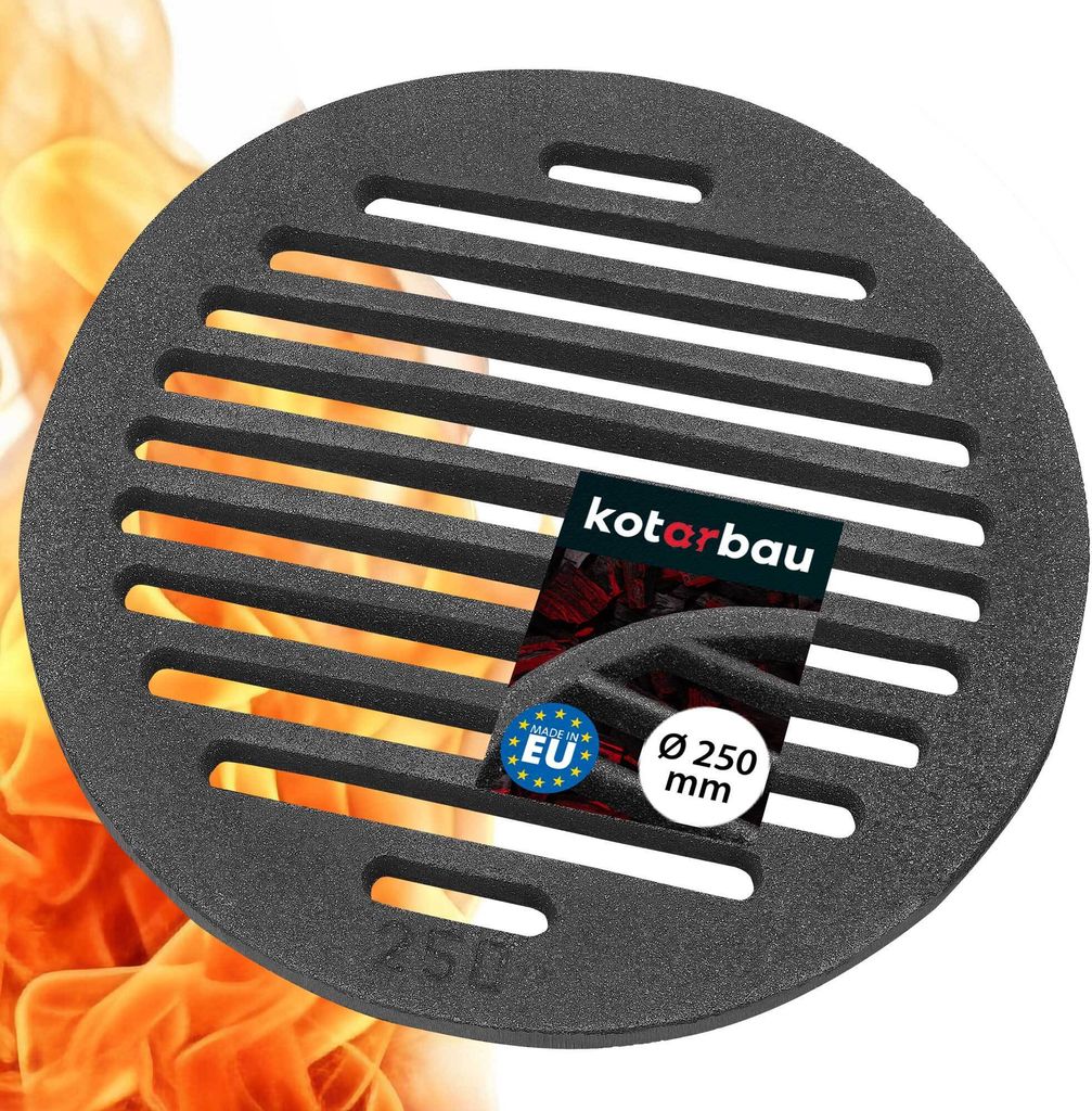 KOTARBAU Kaminrost Ø 25 cm Rundrost Kaminofen Ascherost Tafelrost Rost Ofengitter Kamin Ersatzteile Zubehör Gussrost Ofenrost Grillkamin Rund