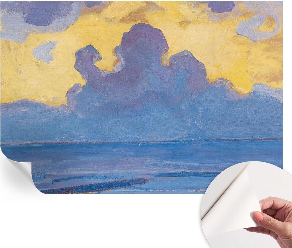 Selbstklebende Wandtapete - Dekorative Tapete für Wohnzimmer - Klebefolie für Wandbilder - Tapetenfolie für Wanddekoration - 152x104 cm - Wolken...