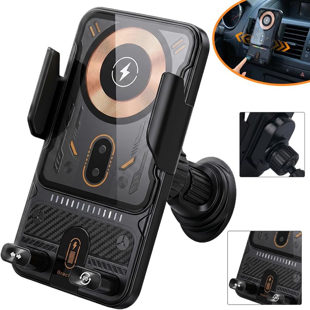 Fast Wireless Car Charger & Phone Holder, Handyhalterung Produktbild 