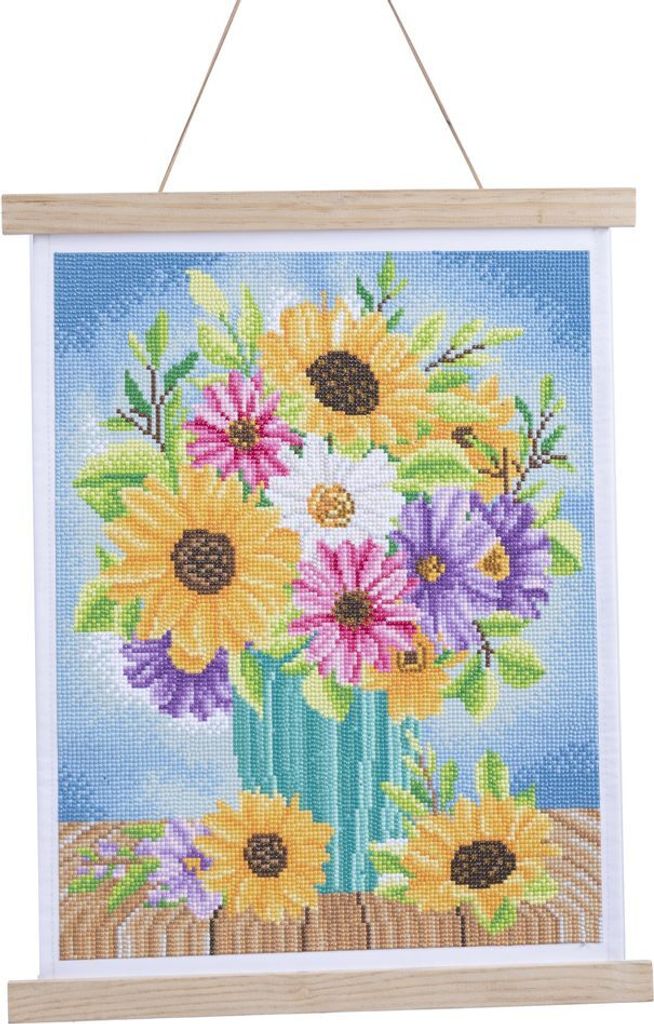 Diamant Malerei Malerei in Streifen Frühling Bouquet 35x45cm - 1 Stück
