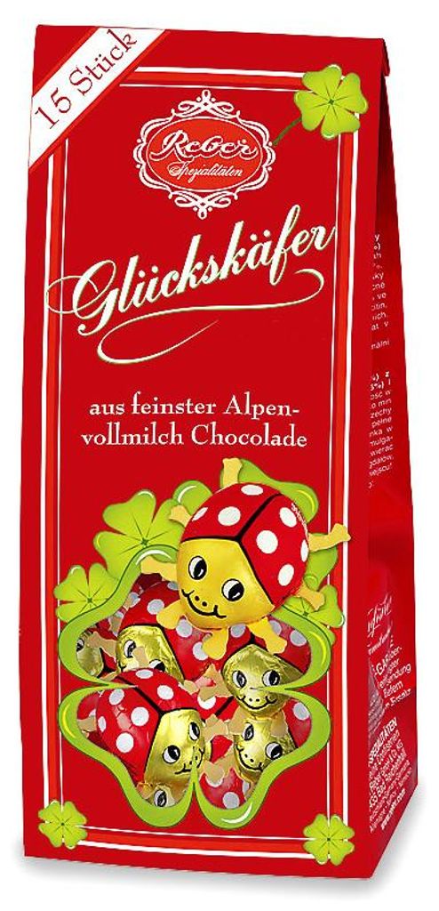 Chocolat Reber Coccinelle au lait des Alpes 105g Image du produit 