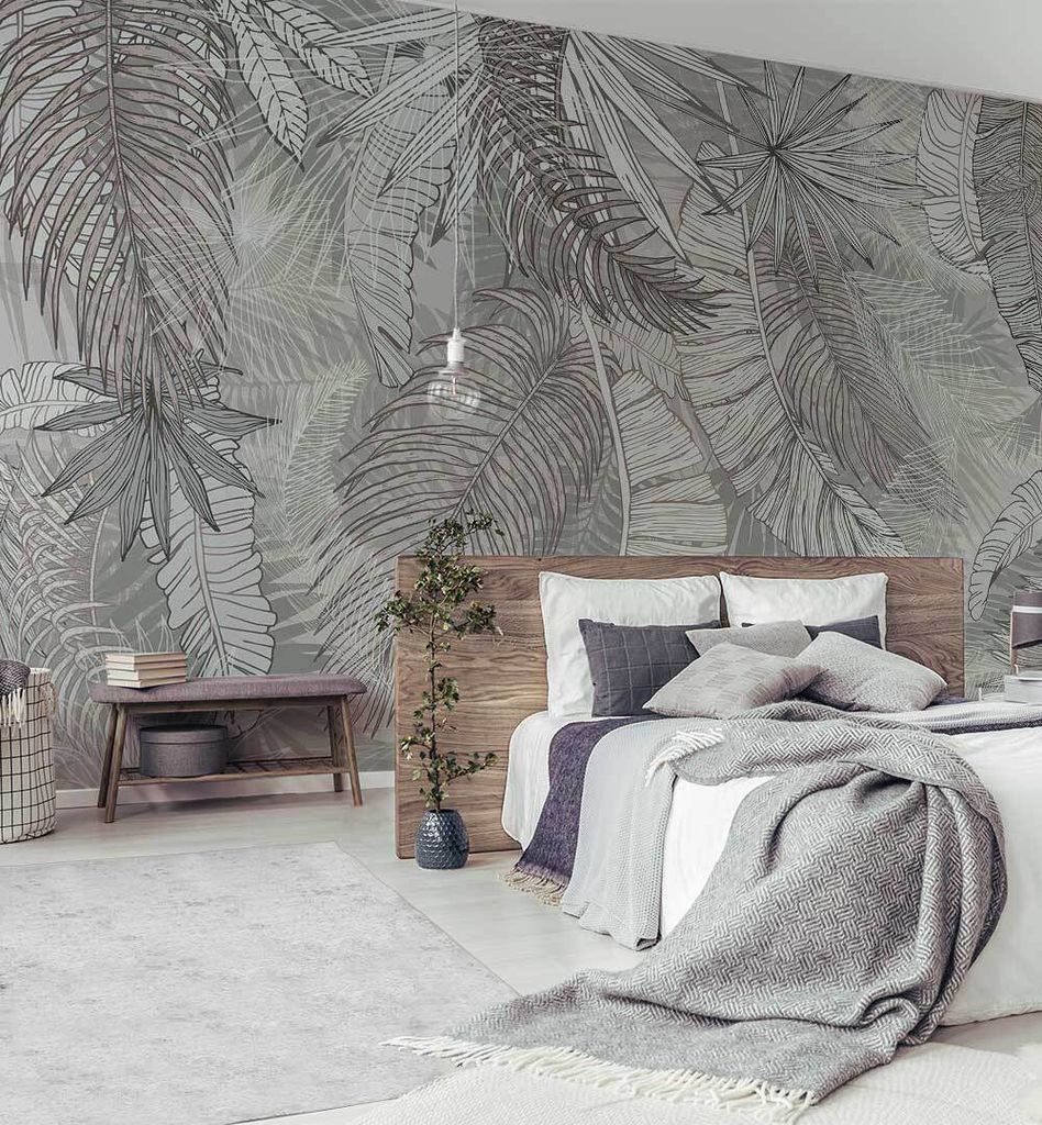 Fototapete tropischer Palmen Blätterwald, Material:Premium Vlies 150g/qm, Größe Tapete:390 x 260cm