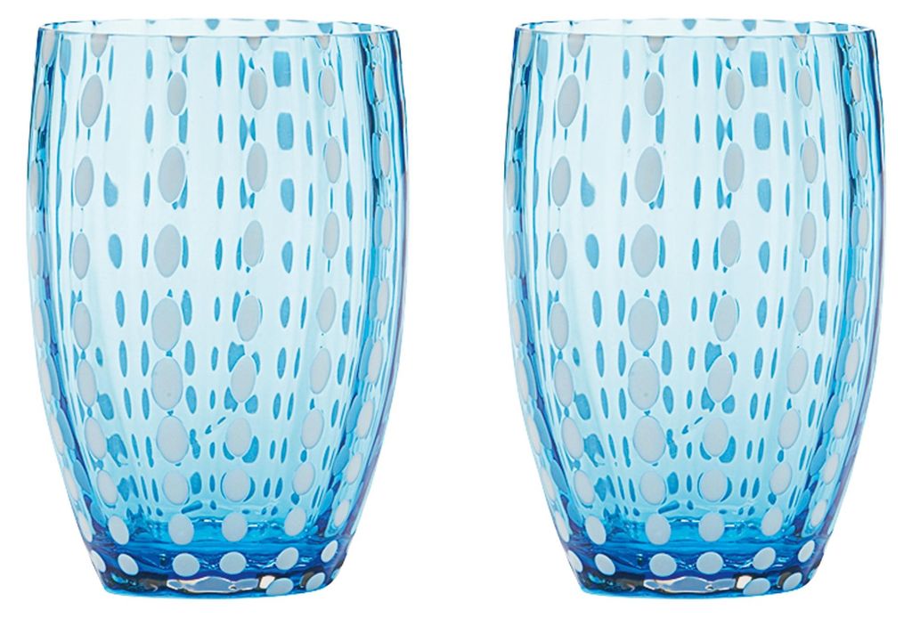 ZAFFERANO Perle Set 6 glazen Tumbler Aquamarijn Productafbeelding 