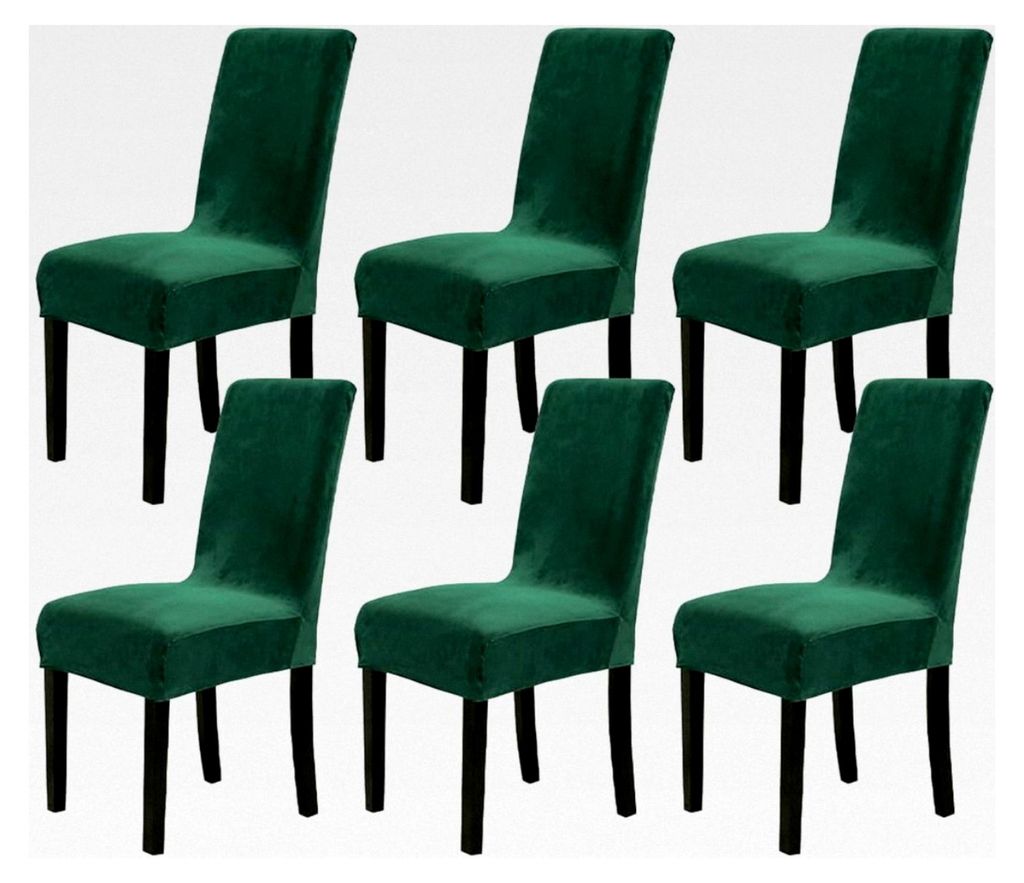 Stuhlhussen 6er Set aus Samt für Schwingstühle, Esszimmerstühle, Hussen für Hochzeit, Hotel, Küche, Bankett, Partys, Stretch-Stuhlhussen (6er,...