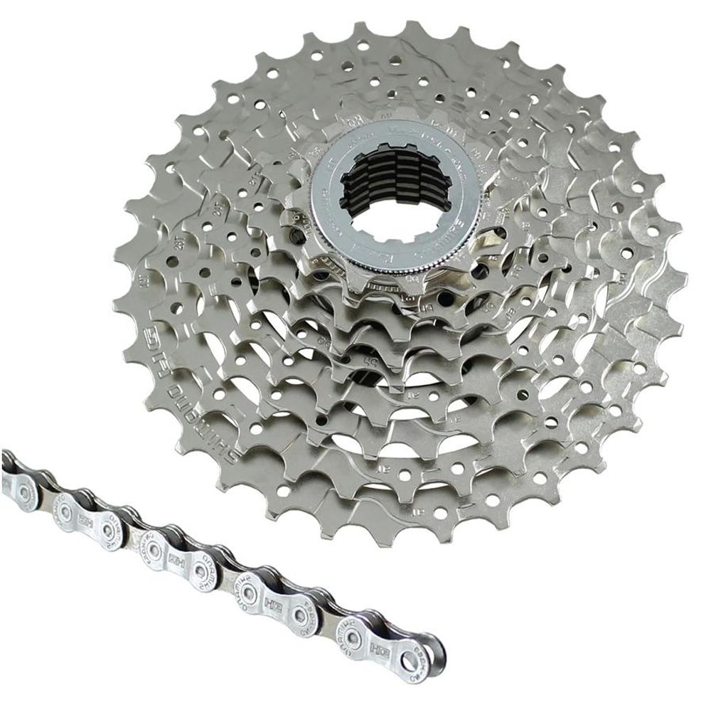 Fahrrad Verschleißset Shimano Kassette CH-HG400 9 fach Produktbild 