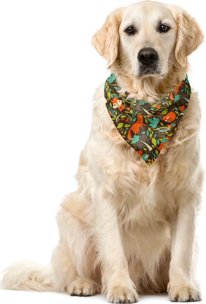 ABAKUHAUS Bandana per animali domestici con volpe, stagione autunnale Flora Fauna, 40x40 cm, multicolore