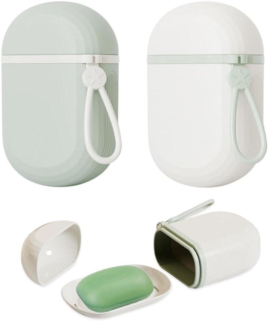 Set mit 2 Reise-Seifenboxen – auslaufsicher, mit Deckel, für Camping/Dusche/Badezimmer/Outdoor-Aktivitäten