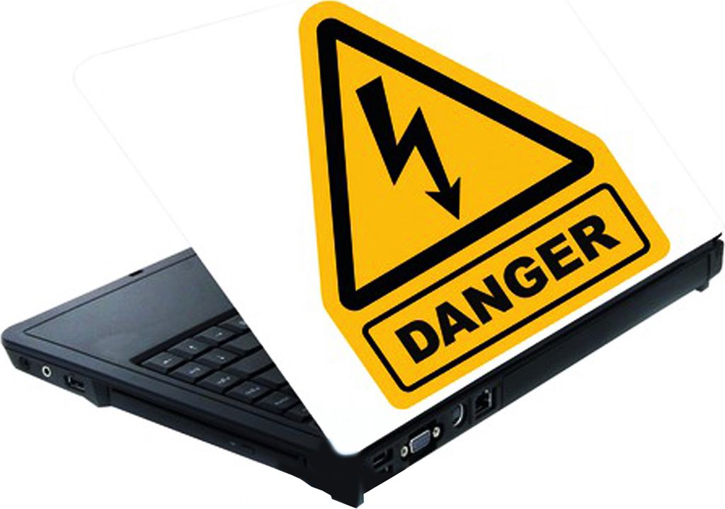 LAPTOP AUFKLEBER 15" Sticker 27x36cm Notebook Netbook Skin Folie Schutzfolie Schutz (Danger)