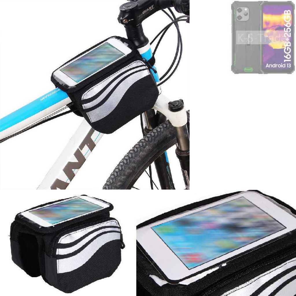 K-S-Trade Rahmentasche Fahrrad-Halterung kompatibel mit Blackview BV8900 Pro Rahmenhalterung Fahrrad Handyhalterung Fahrradtasche Handy Smartphone