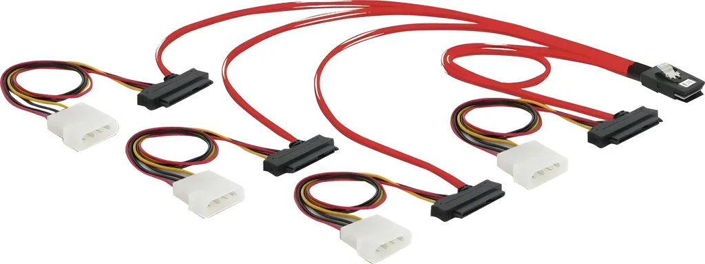 Cavo Delock Mini SAS 36Pin a 4x SAS 29Pin + Molex | SFF-8087 Interno - 1