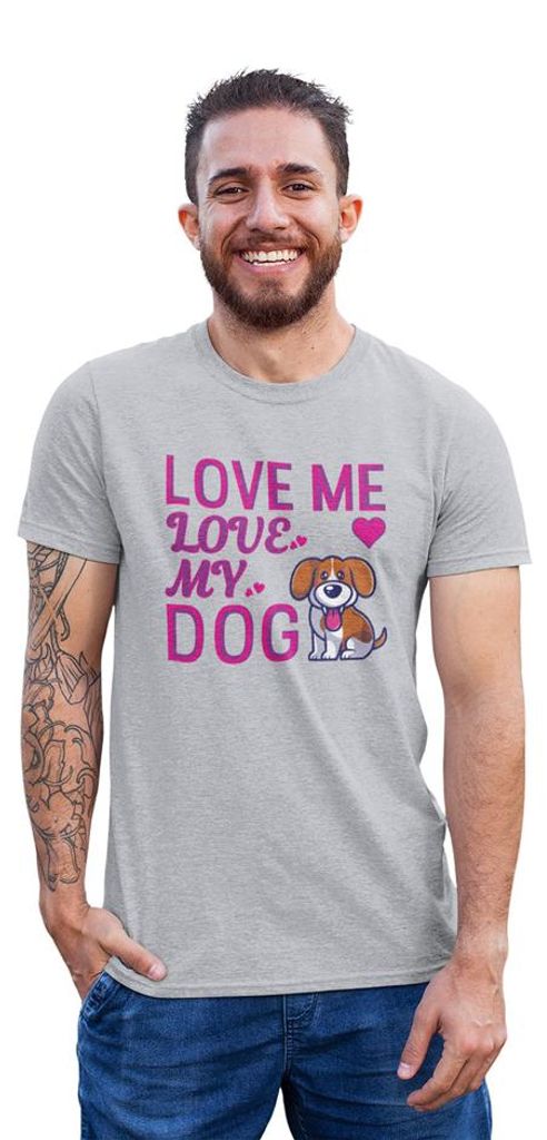 D&B Uni Polo ST00178 Love My Dog Grau-Größe 4XL