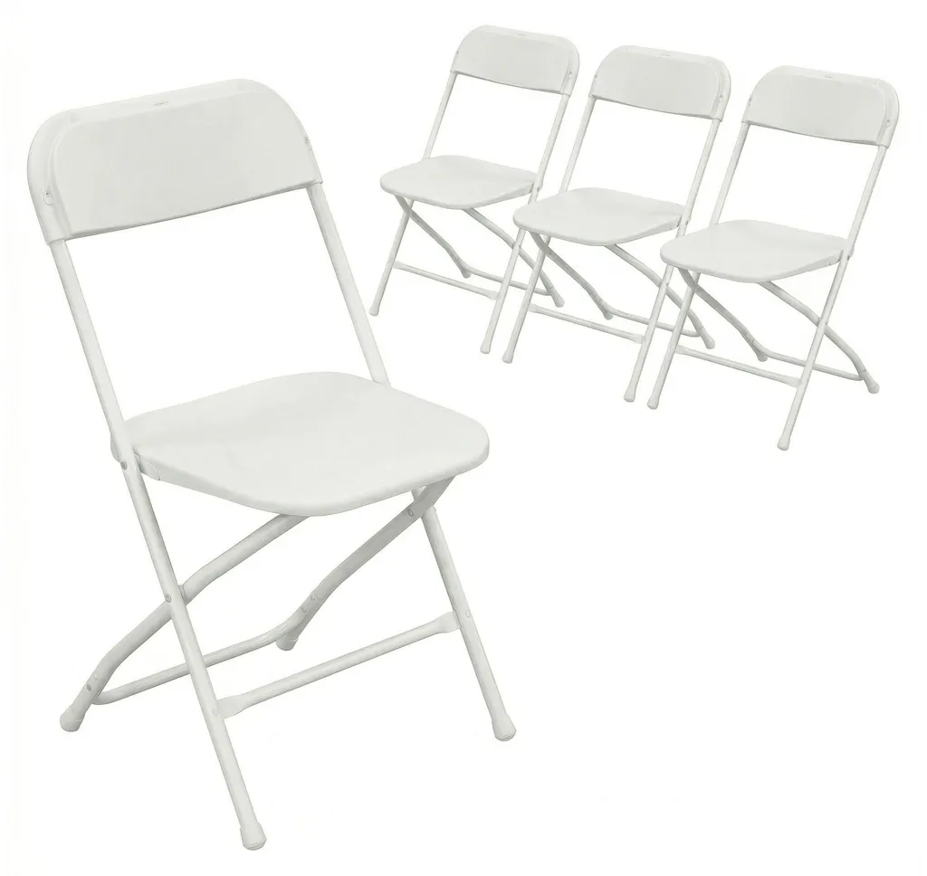 Chaises pliantes Purity lot de 4 assises blanches 45x80x43 cm